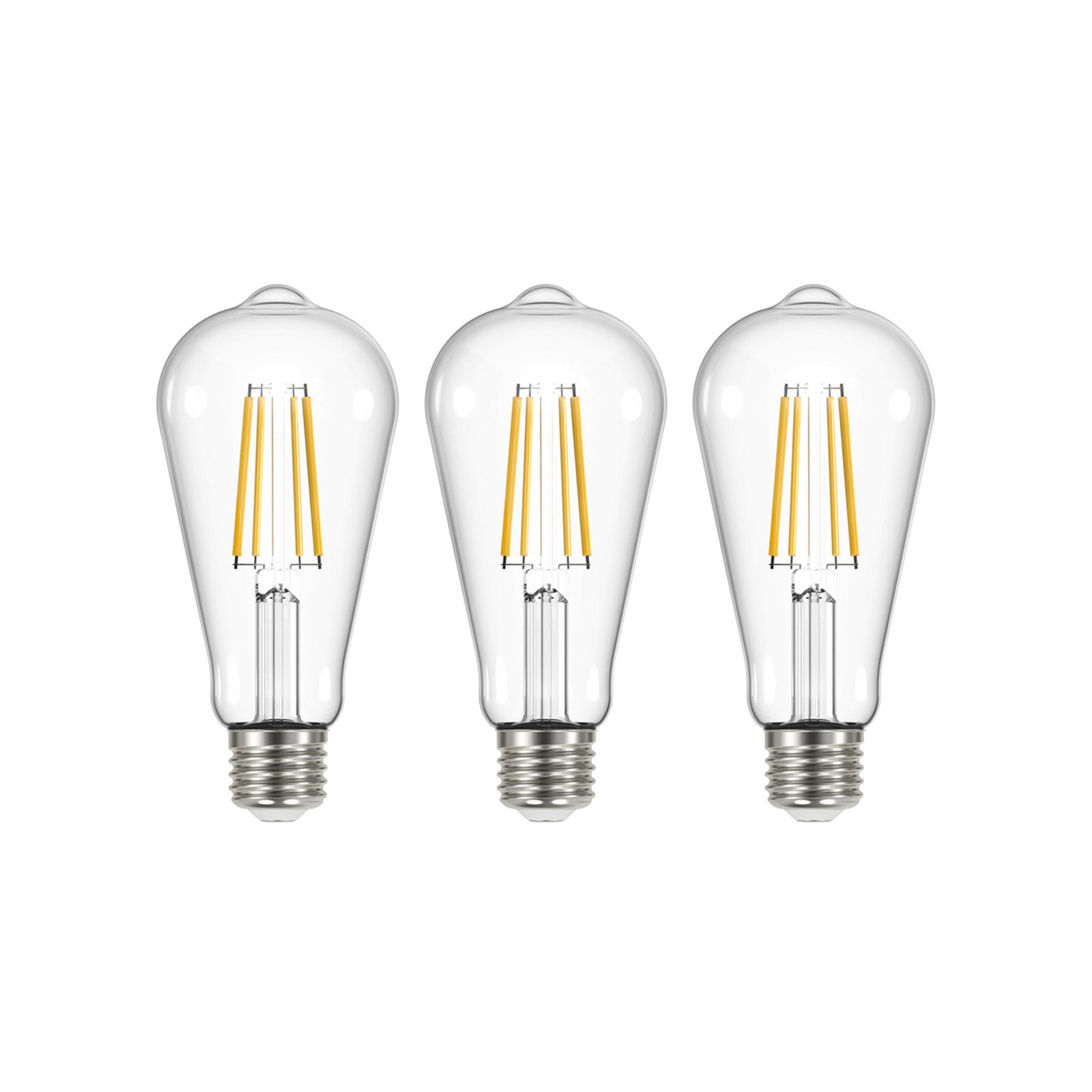 Ampoule LED filament claire E27 3,8W 2700K 806lm lot de 3