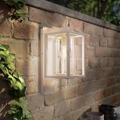 Lucande Applique d'extérieur Ferda, suspendue, beige, IP44