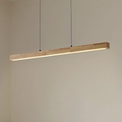 Lucande suspension LED Emara, bois clair, chêne, CCT
