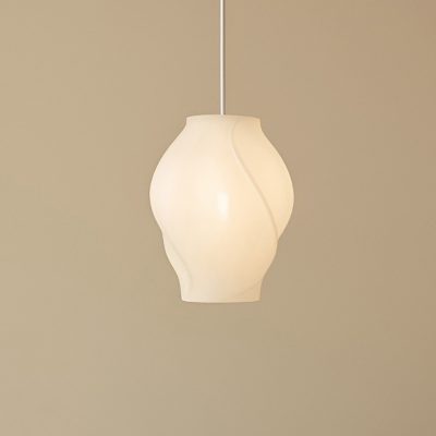 Suspension Lucande Tovina, textile, blanc, Ø35cm