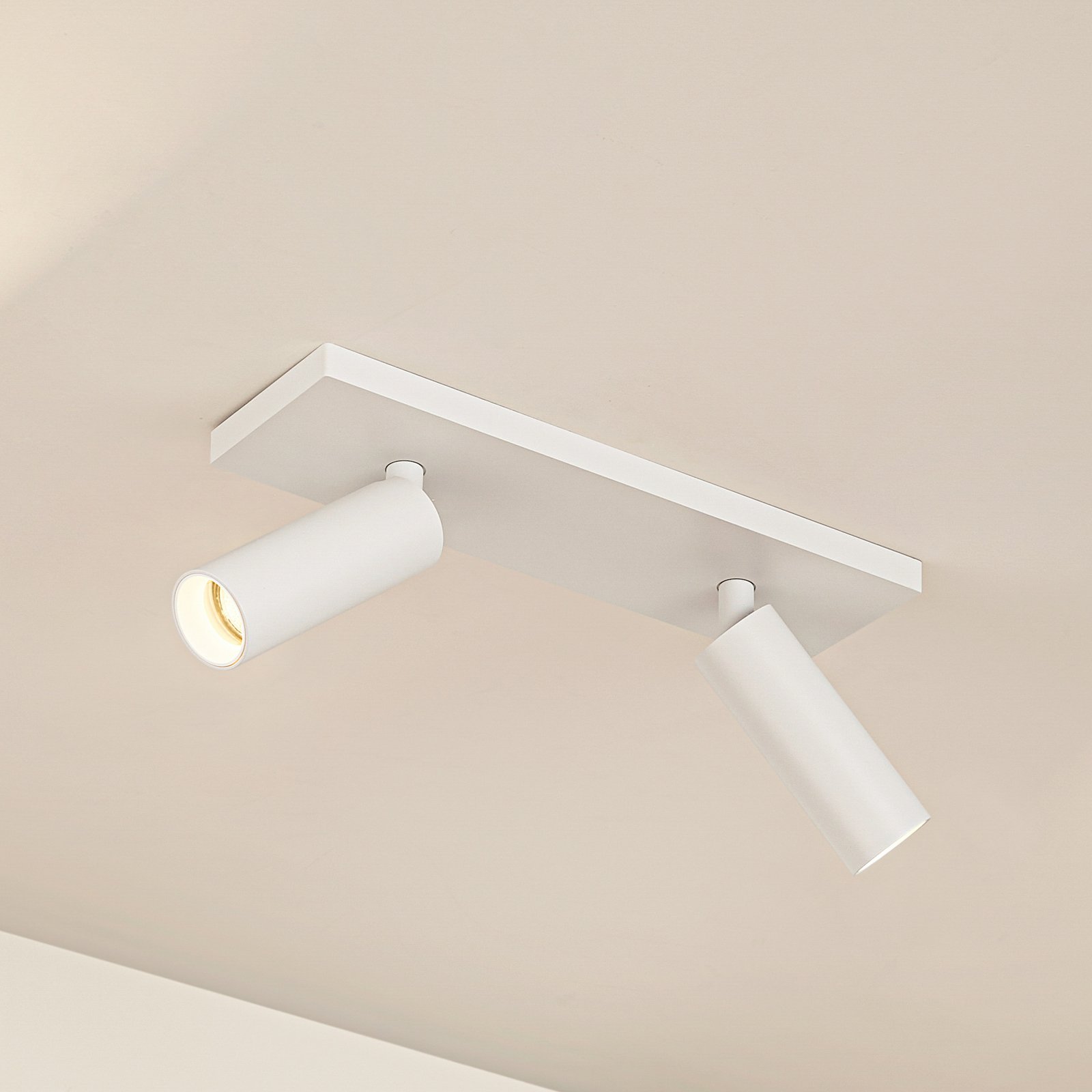 Arcchio Spot pour plafond Brinja Slim, blanc, à 2 lampes, GU10 MR11