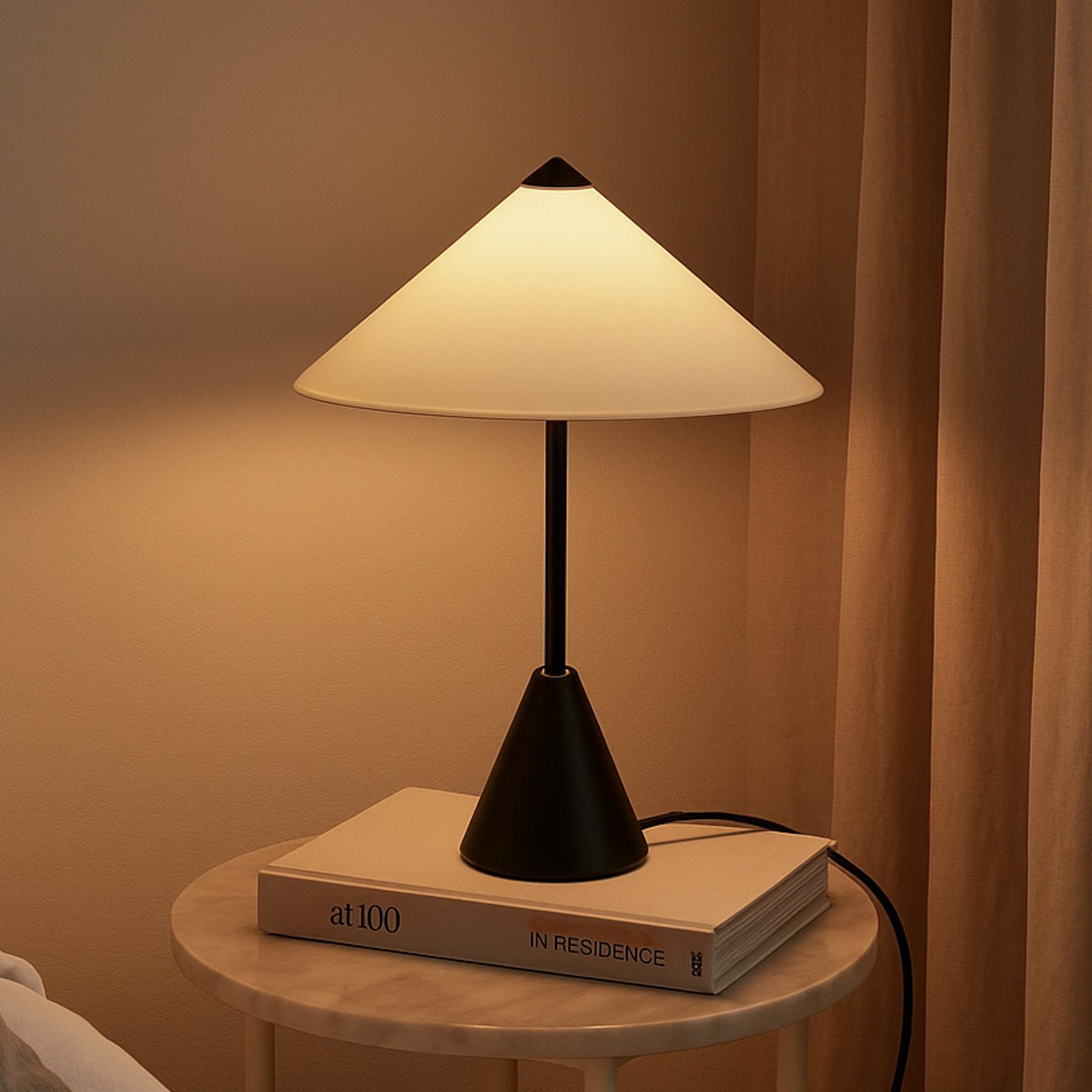 Lampe à poser Lindby Norvik, hauteur 35 cm, noir/gris, métal