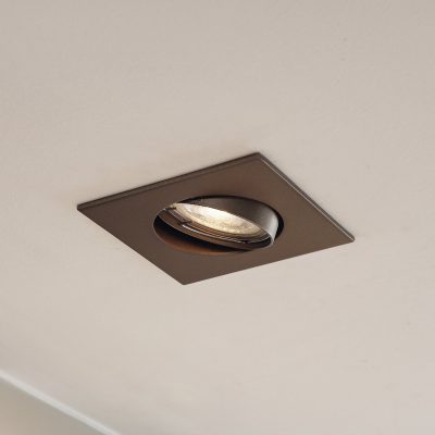 Prios Luminaire encastrable Fibur, bronze mat, 9 cm, GU10