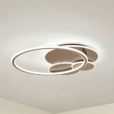 Plafonnier LED Lucande Circulo, brun café, CCT, intensité variable