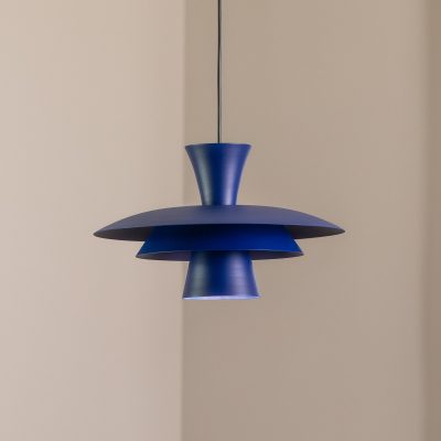 Suspension Plato, bleu foncé, métal, Ø 38 cm, E27