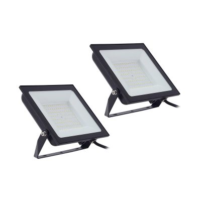 Prios projecteur d'extérieur LED Maikel, 100 W, métal, lot de 2