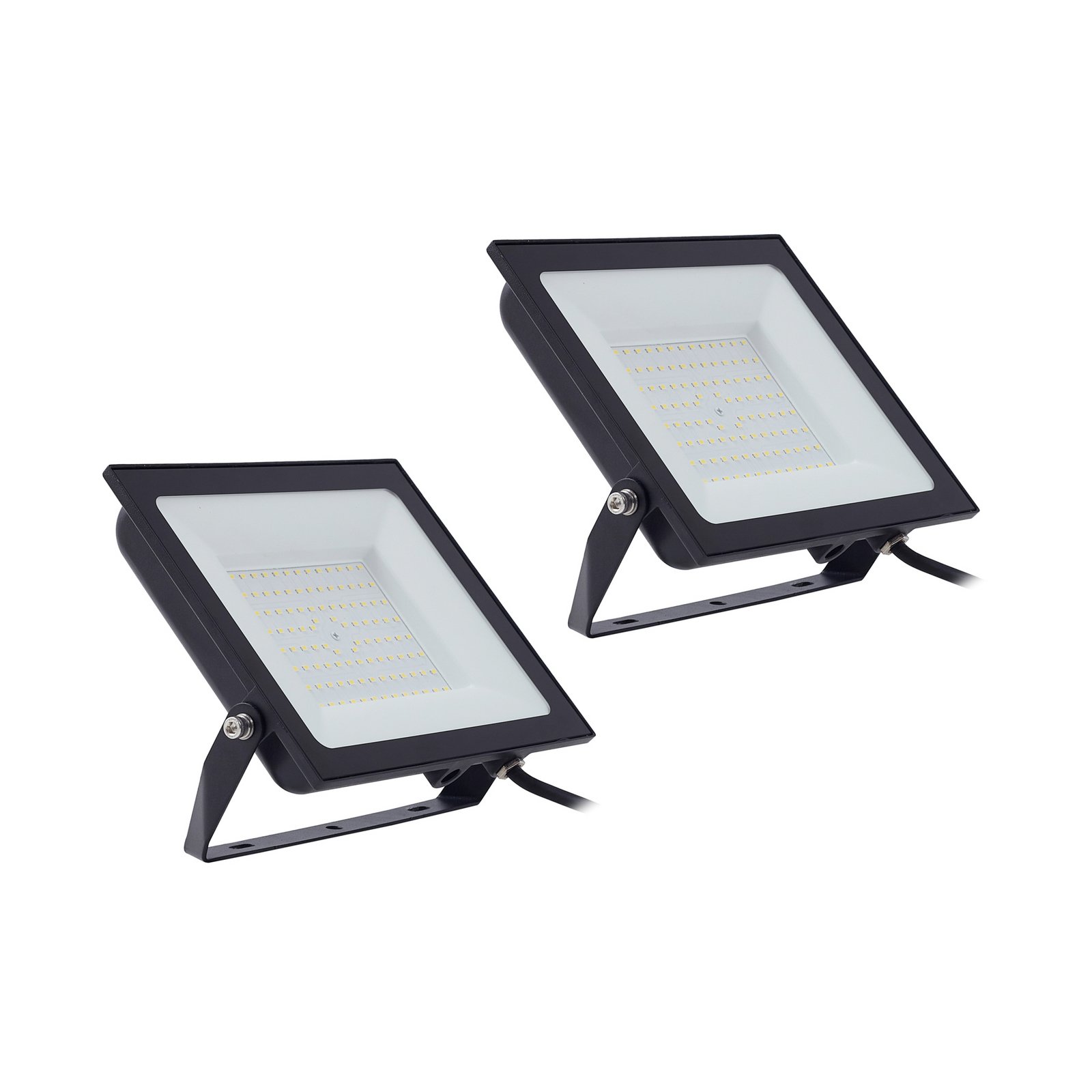 Prios projecteur d'extérieur LED Maikel, 100 W, métal, lot de 2