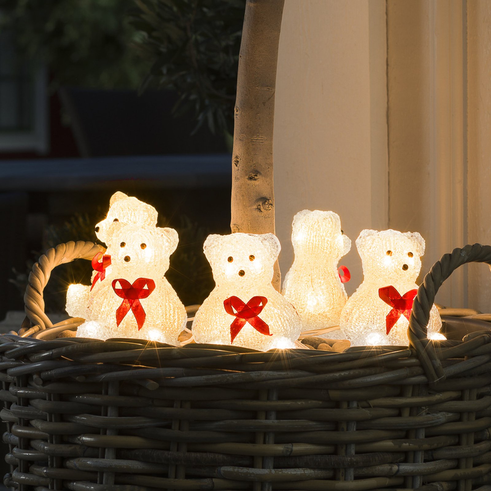 Figurine LED Ours, kit de 5 en chaîne