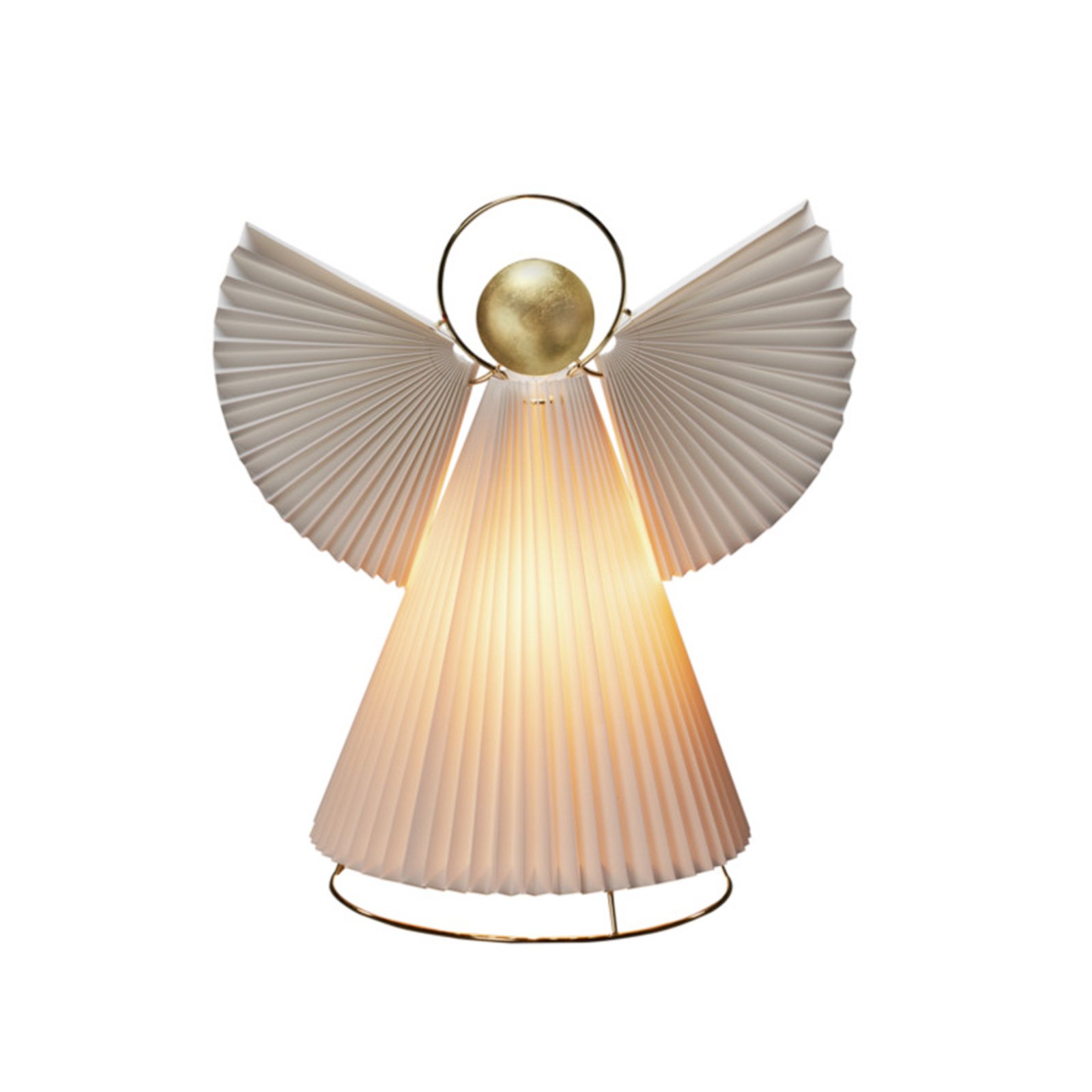 Lampe décorative ange en papier E14 blanc/laiton 36cm