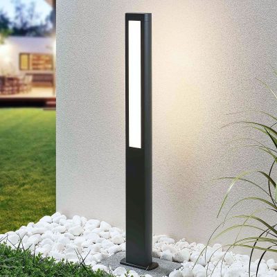Lucande Borne lumineuse LED Mhairi, angulaire, anthracite, 100 cm