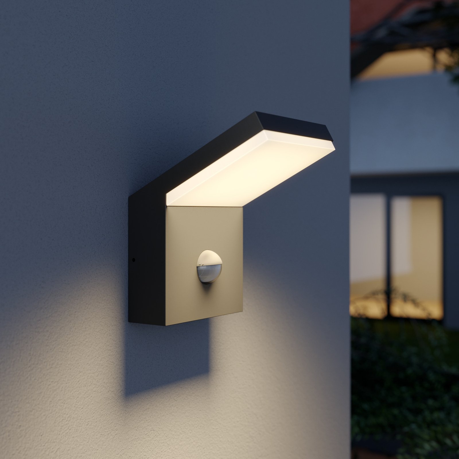 Applique d'extérieur LED Arcchio Yolena, capteur, anthracite, aluminium