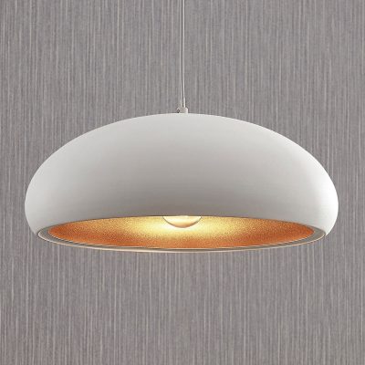 Suspension Lindby Gerwina, blanc/or, métal, 40 cm, E27
