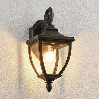 Lindby Applique d'extérieur Cerys, noir, plastique, hauteur 37 cm