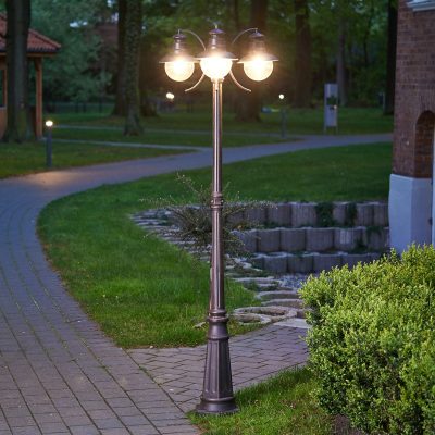 Lindby luminaire d'extérieur Eddie, 198 cm, rouille, métal, IP44, E27