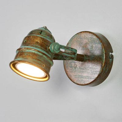 Lindby spot mural Leonor, vert, métal, à 1 lampe, 9,5 cm