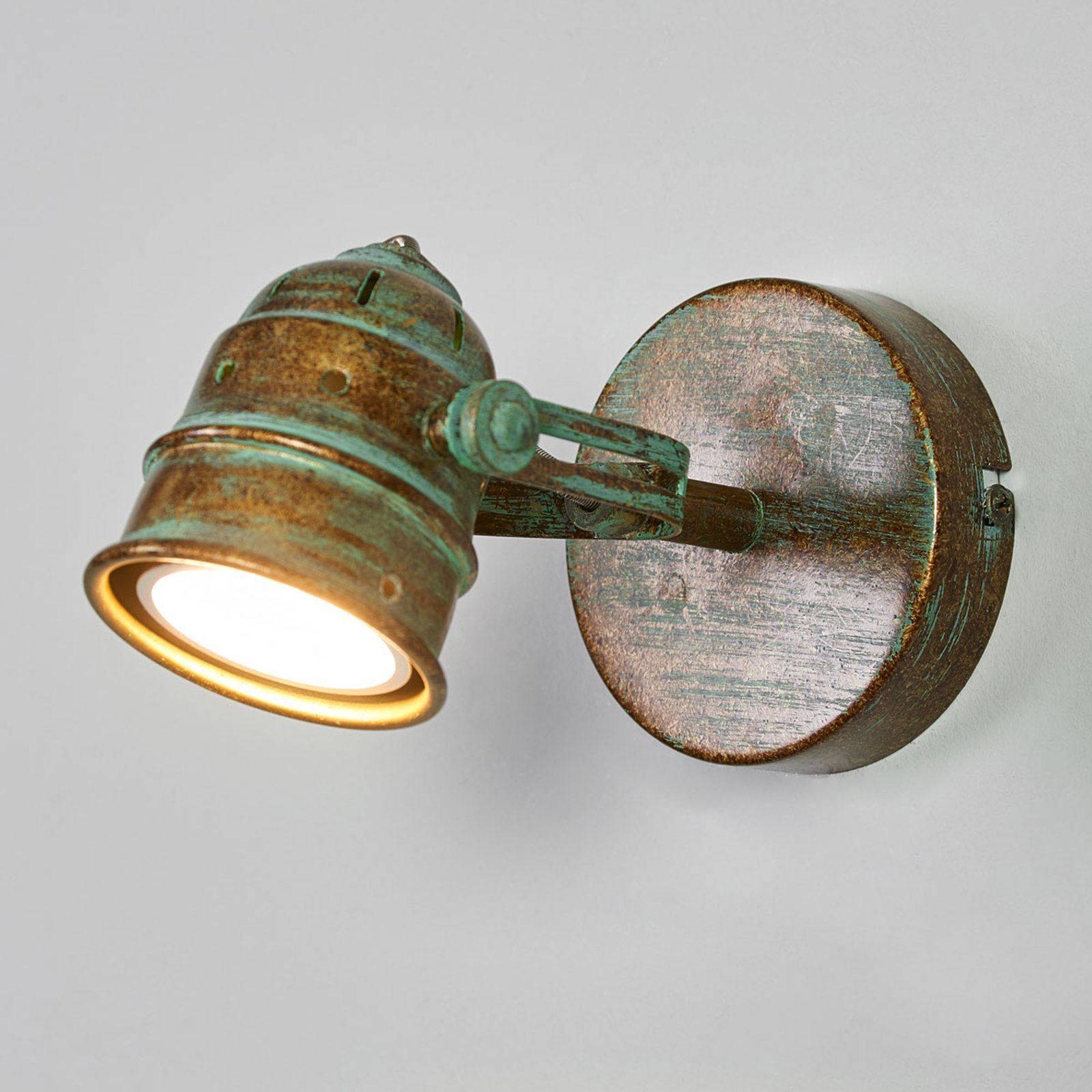 Lindby spot mural Leonor, vert, métal, à 1 lampe, 9,5 cm